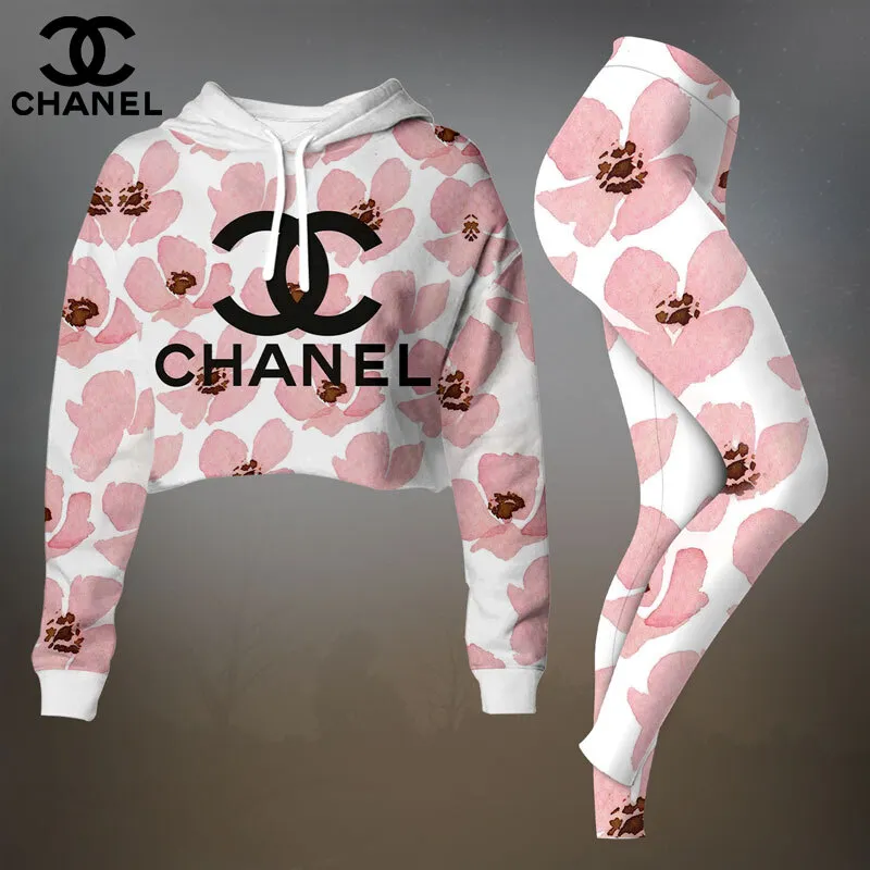 CHANEL Premium Cropped Hoodie Leggings Set LUX-CRF+DDK-E5YAPGDK