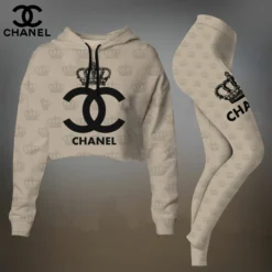 CHANEL Premium Cropped Hoodie Leggings Set  LUX-CRF+DDK-B7B0YQAY