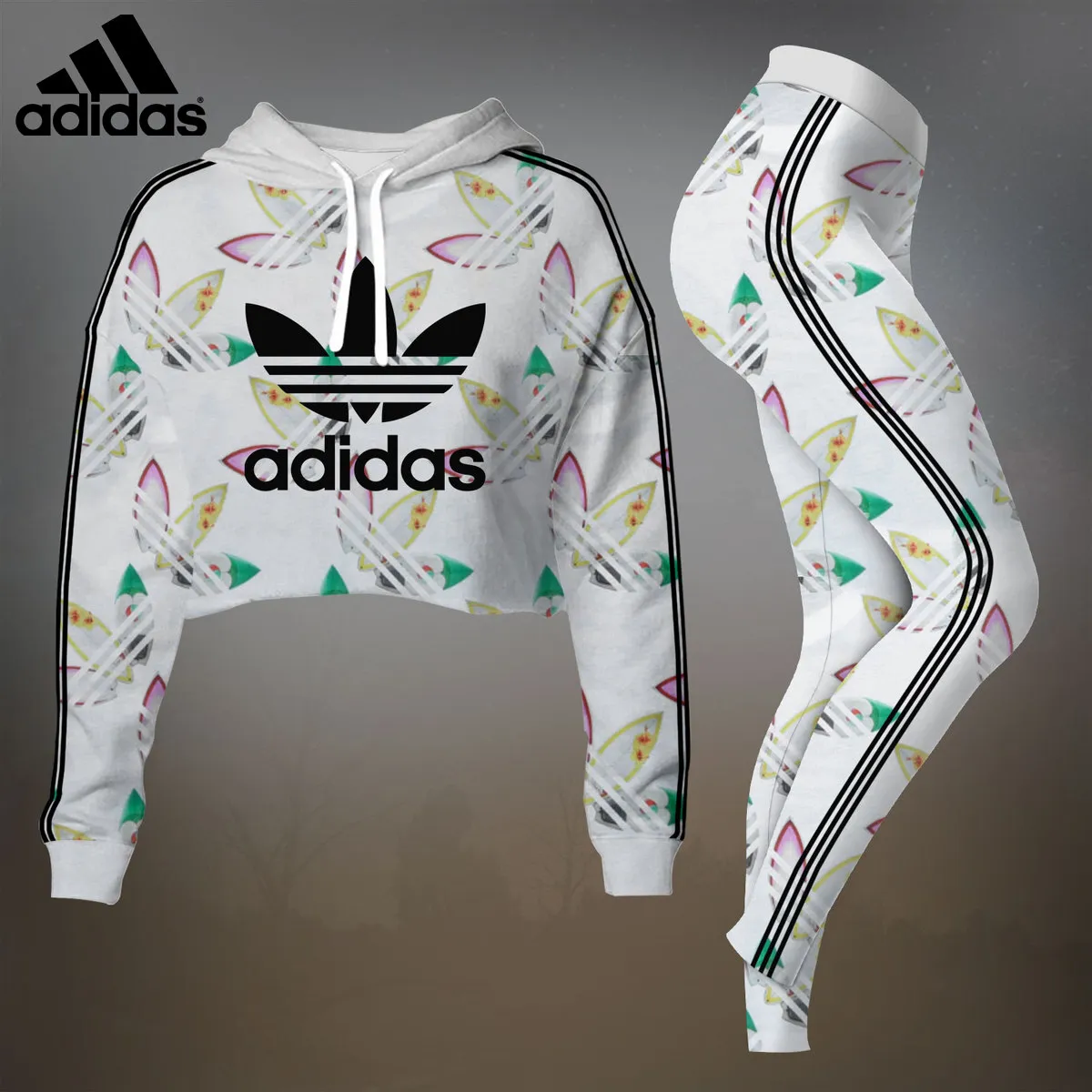 ADIDAS Premium Cropped Hoodie Leggings Set LUX-CRF+DDK-CJ6CBN0S