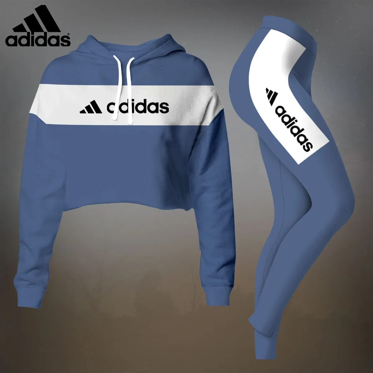 ADIDAS Premium Cropped Hoodie Leggings Set LUX-CRF+DDK-KVTIJTG1