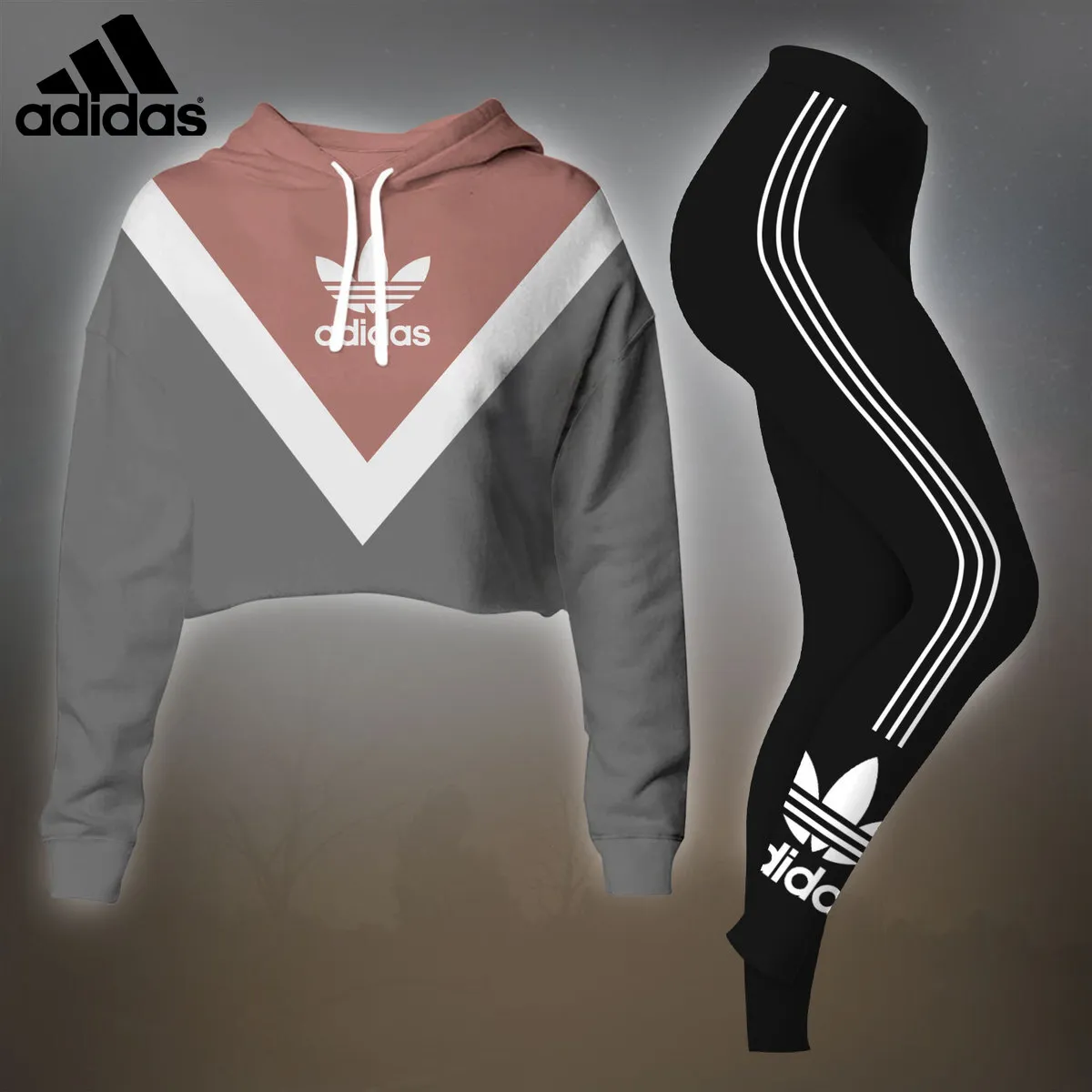 ADIDAS Premium Cropped Hoodie Leggings Set LUX-CRF+DDK-IY7UHXKQ