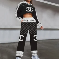 CHANEL Premium Cropped-Hoodie & Pants Set  LUX-CRF+DK-0DZDRNZ9Q
