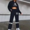 CHANEL Premium Cropped-Hoodie & Pants Set  LUX-CRF+DK-0ZCVOPUDH