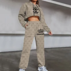 CHANEL Premium Cropped-Hoodie & Pants Set  LUX-CRF+DK-0IOXIFNZ2