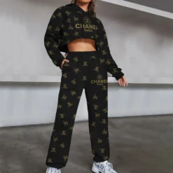CHANEL Premium Cropped-Hoodie & Pants Set  LUX-CRF+DK-0WD6F57CJ