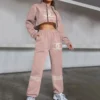 CHANEL Premium Cropped-Hoodie & Pants Set  LUX-CRF+DK-02LIRX1LZ
