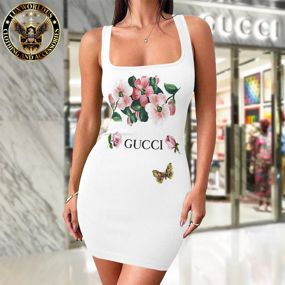 Premium GUCCI Tanktop Dress 💖 WOMEN 2025 LUX-DB-000B0U58IYH