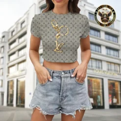 [LIMITED] LOUIS VUITTON 💖 Premium Crop T-Shirt Summer 2024  LUX-CNTX-LV000JBW8FBNQ