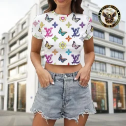[LIMITED] LOUIS VUITTON 💖 Premium Crop T-Shirt Summer 2024  LUX-CNTX-LV000DSQLQZLD