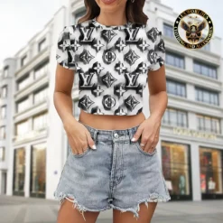 [LIMITED] LOUIS VUITTON 💖 Premium Crop T-Shirt Summer 2024  LUX-CNTX-LV000OQHQ9E7T