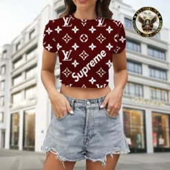 [LIMITED] LOUIS VUITTON 💖 Premium Crop T-Shirt Summer 2024  LUX-CNTX-LV000V76OUIEO