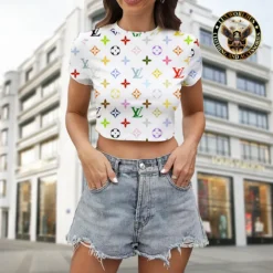 [LIMITED] LOUIS VUITTON 💖 Premium Crop T-Shirt Summer 2024  LUX-CNTX-LV0002P31RXXZ