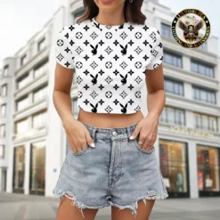 [LIMITED] LOUIS VUITTON 💖 Premium Crop T-Shirt Summer 2024  LUX-CNTX-LV000LZBQOXY9