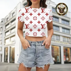 [LIMITED] LOUIS VUITTON 💖 Premium Crop T-Shirt Summer 2024  LUX-CNTX-LV000WHVJN6Q5
