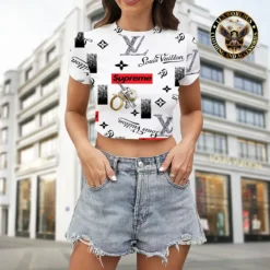 [LIMITED] LOUIS VUITTON 💖 Premium Crop T-Shirt Summer 2024  LUX-CNTX-LV000HQOGUEUW