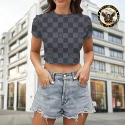 [LIMITED] LOUIS VUITTON 💖 Premium Crop T-Shirt Summer 2024  LUX-CNTX-LV000GNH1792E