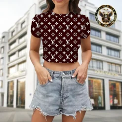 [LIMITED] LOUIS VUITTON 💖 Premium Crop T-Shirt Summer 2024  LUX-CNTX-LV000EVZRPHWZ