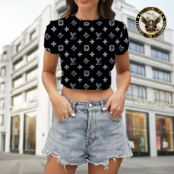 [LIMITED] LOUIS VUITTON 💖 Premium Crop T-Shirt Summer 2024  LUX-CNTX-LV0000SGFMCDG