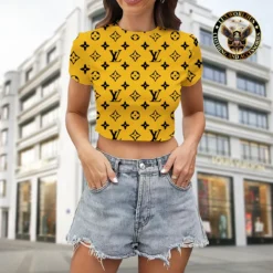 [LIMITED] LOUIS VUITTON 💖 Premium Crop T-Shirt Summer 2024  LUX-CNTX-LV000GC6OXWTV