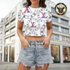 [LIMITED] LOUIS VUITTON 💖 Premium Crop T-Shirt Summer 2024  LUX-CNTX-LV0000Y8BGYBQ
