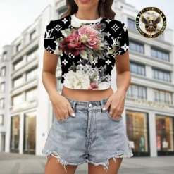 [LIMITED] LOUIS VUITTON 💖 Premium Crop T-Shirt Summer 2024  LUX-CNTX-LV000FATO2BZD