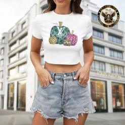 [LIMITED] LOUIS VUITTON 💖 Premium Crop T-Shirt Summer 2024  LUX-CNTX-LV000MWMZ3JPQ