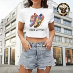 [LIMITED] LOUIS VUITTON 💖 Premium Crop T-Shirt Summer 2024  LUX-CNTX-LV000VQRZEFK7