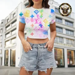 [LIMITED] LOUIS VUITTON 💖 Premium Crop T-Shirt Summer 2024  LUX-CNTX-LV000JFH5NKNG