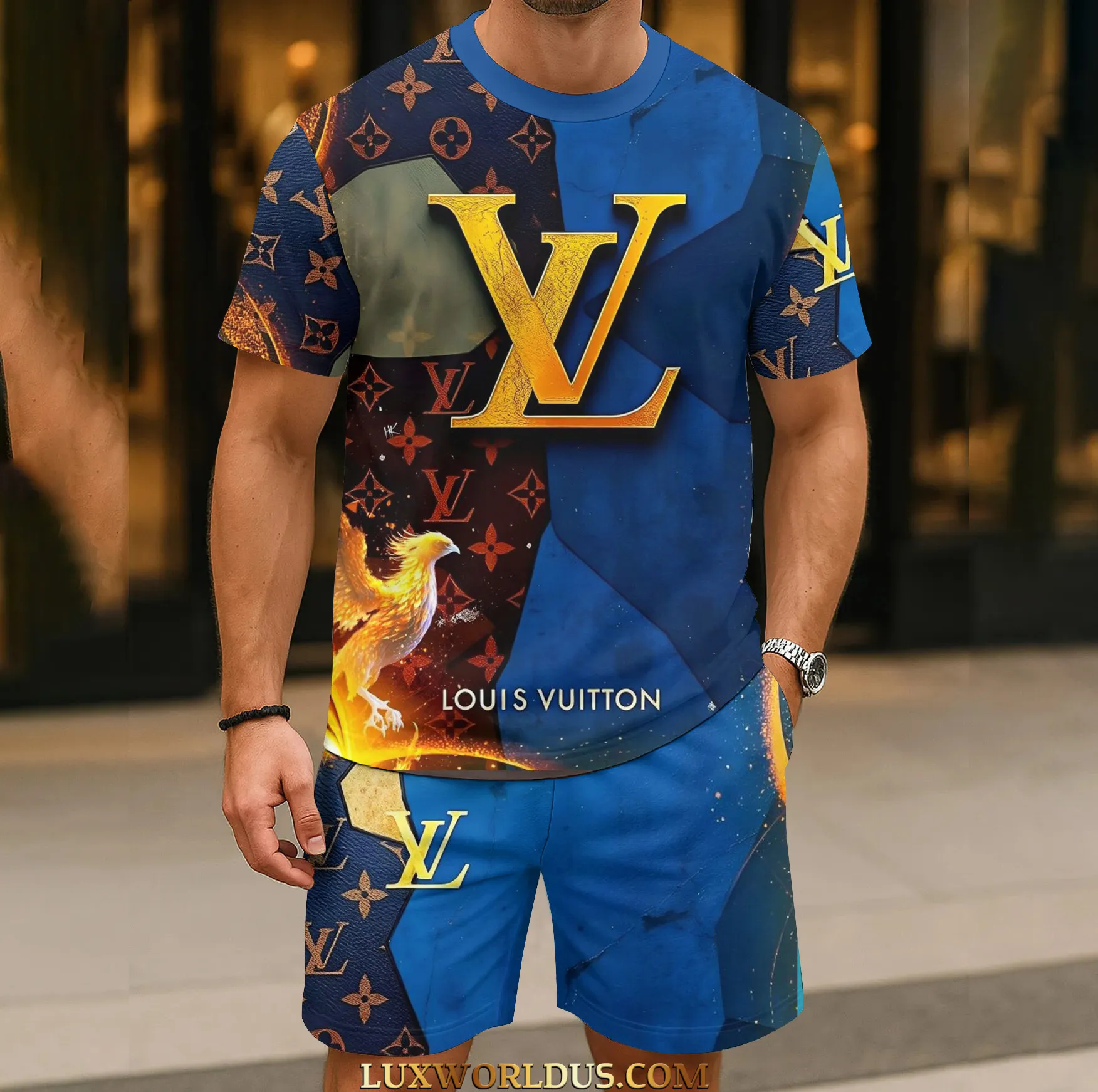 LOUIS VUITTON Limited Edition T-Shirt & Shorts Set LUX-TX+STK-0H3BFGTW0