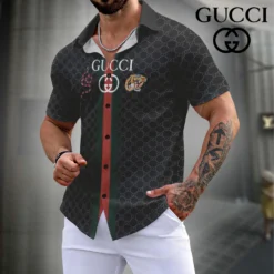GUCCI Premium Short Sleeve Button Shirt LUX-SP-001YGY3VLVN