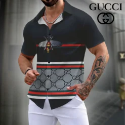 GUCCI Premium Short Sleeve Button Shirt LUX-SP-0013TVBEBLJ