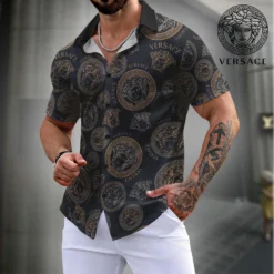 VERSACE Premium Short Sleeve Button Shirt LUX-SP-001FFMJ5GFX