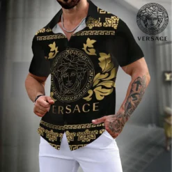 VERSACE Premium Short Sleeve Button Shirt LUX-SP-001J3PPV34W