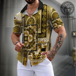 VERSACE Premium Short Sleeve Button Shirt LUX-SP-001E4LR9X24