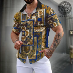 VERSACE Premium Short Sleeve Button Shirt LUX-SP-001DEYSZ8Q7