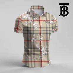 BURBERRY Premium Short Sleeve Button Shirt LUX-SP-001HMURDPLD