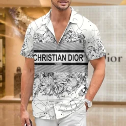 [PREMIUM] C.DIOR Limited Short Sleeve Button Shirt 2024 LUX-SP-0012NVSRZQB