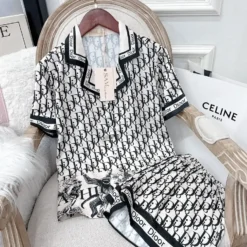 C.DIOR 💖 Premium Set Short Pajamas Limited Edition 2024 LUX-WDIS+WDIM-0002FSWLBSO