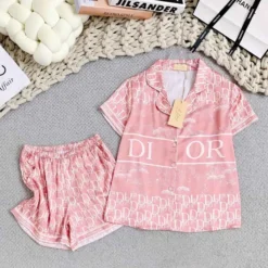 C.DIOR 💖 Premium Set Short Pajamas Limited Edition 2024 LUX-WDIS+WDIM-000IEZNIM8N