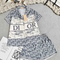 C.DIOR 💖 Premium Set Short Pajamas Limited Edition 2024 LUX-WDIS+WDIM-000E3N7UB69