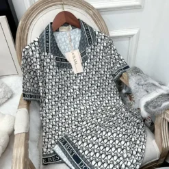 C.DIOR 💖 Premium Set Short Pajamas Limited Edition 2024 LUX-WDIS+WDIM-000LYHY8WNI