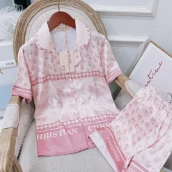 C.DIOR 💖 Premium Set Short Pajamas Limited Edition 2024 LUX-WDIS+WDIM-000OWJGCQQF