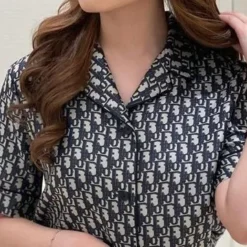 C.DIOR 💖 Premium Set Short Pajamas Limited Edition 2024 LUX-WDIS+WDIM-000AJMVKAPE