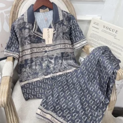 C.DIOR 💖 Premium Set Short Pajamas Limited Edition 2024 LUX-WDIS+WDIM-000TU9OMEF7