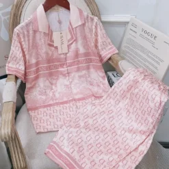 C.DIOR 💖 Premium Set Short Pajamas Limited Edition 2024 LUX-WDIS+WDIM-000XV2TD7MZ