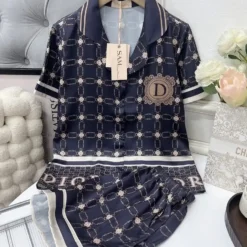 C.DIOR 💖 Premium Set Short Pajamas Limited Edition 2024 LUX-WDIS+WDIM-000T7VAFEZA