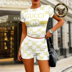 [LIMITED] GUCCI 💖 Premium Crop T-Shirt & Short Summer 2024 LUX-CNTX+NK-0000LWKNMMPD