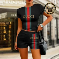 [LIMITED] GUCCI 💖 Premium Crop T-Shirt & Short Summer 2024 LUX-CNTX+NK-0000SEJ98R36