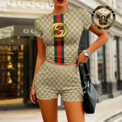 [LIMITED] GUCCI 💖 Premium Crop T-Shirt & Short Summer 2024 LUX-CNTX+NK-00009PFA1A93