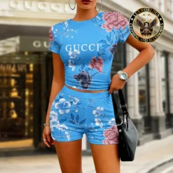 [LIMITED] GUCCI 💖 Premium Crop T-Shirt & Short Summer 2024 LUX-CNTX+NK-0000ZJUJSZUH